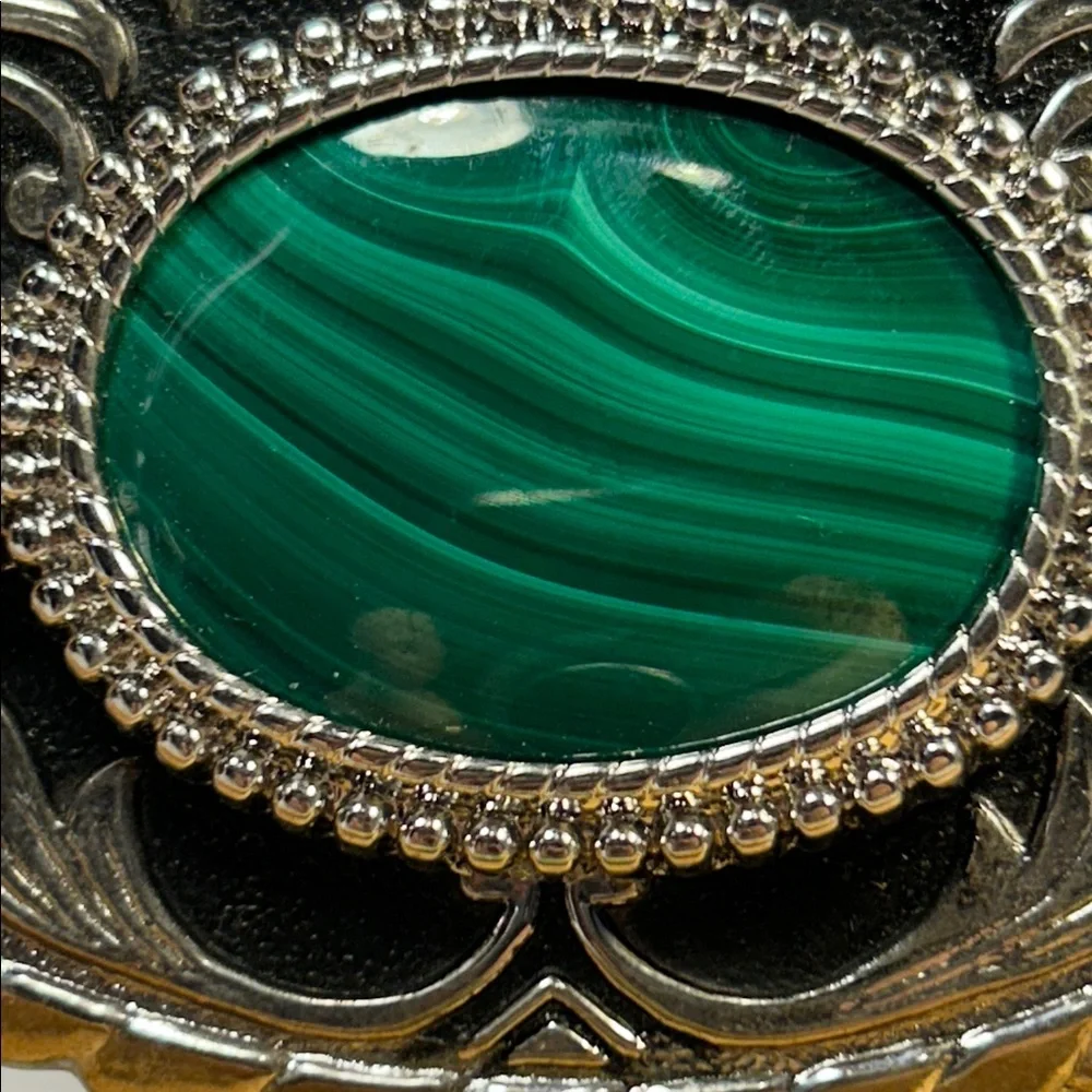 Vintage large Malachite belt buckle limited